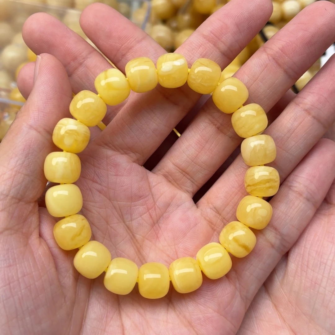 蜜蜡未镶嵌裸石10+老型手串