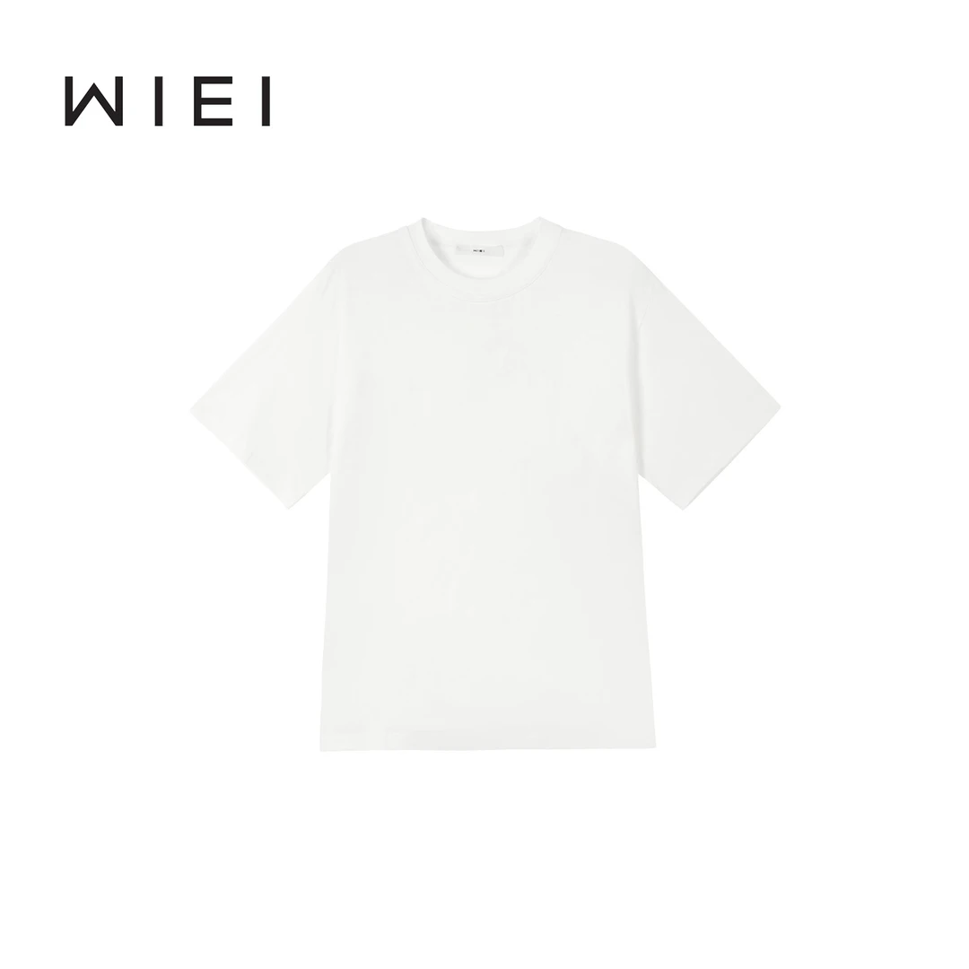 《WI EI》極简_牛奶白100棉 高级感设计小圆领 纯色短袖T恤 25166