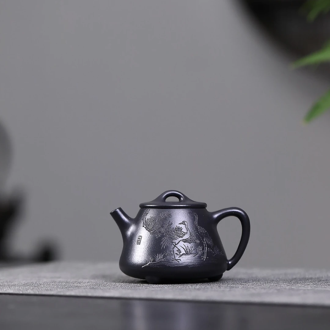 《高石瓢》140cc 老紫泥还原烧 国家级工艺美术师 鲍玉华