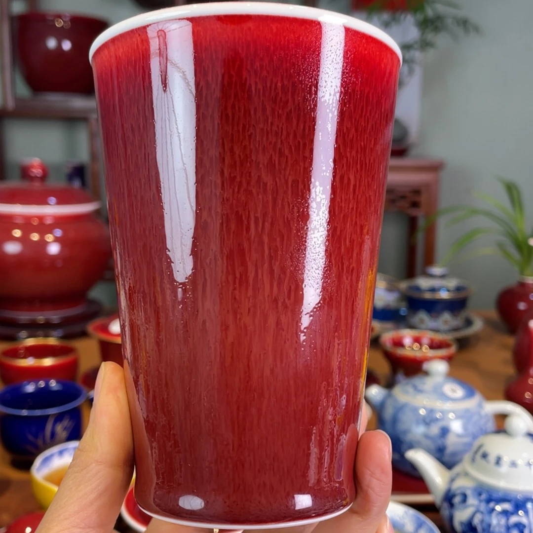 清欢雅玩原矿郎红可乐杯