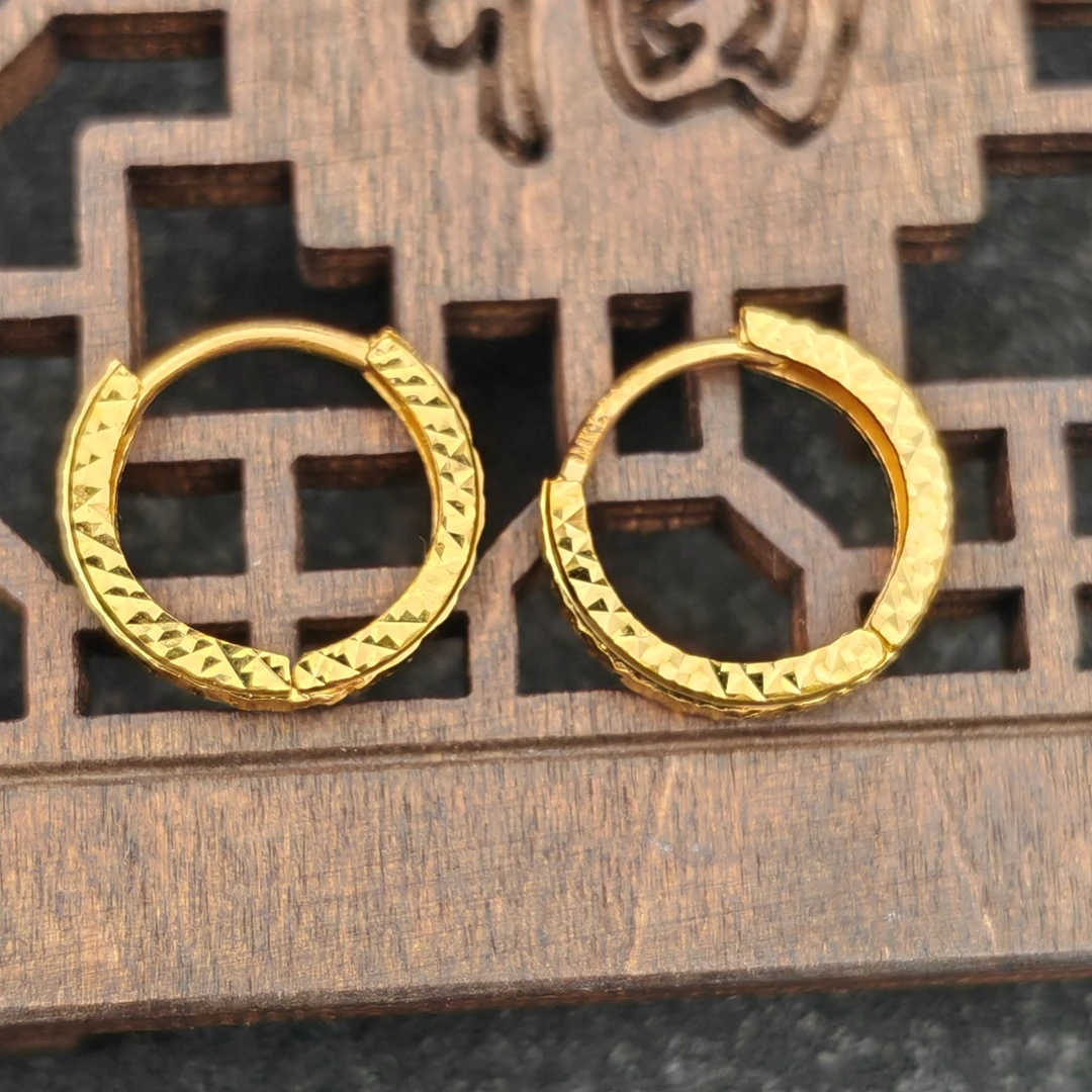 7984美开乐黄金耳饰满天星耳扣足金999纯黄金首饰时尚耳扣送女友