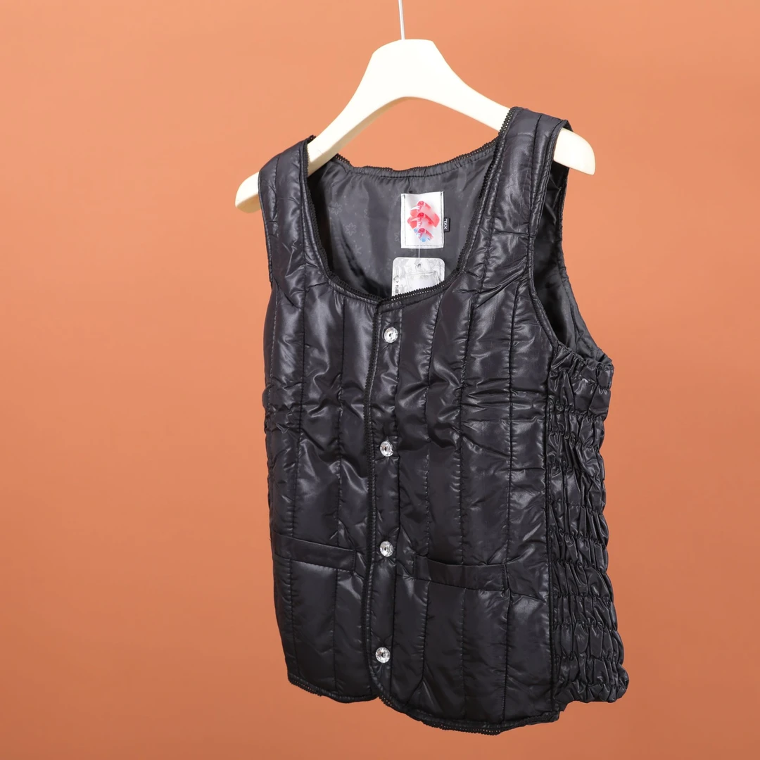 R-00519  简约百搭！秋冬女士简约纯色保暖时尚短款内穿棉马夹