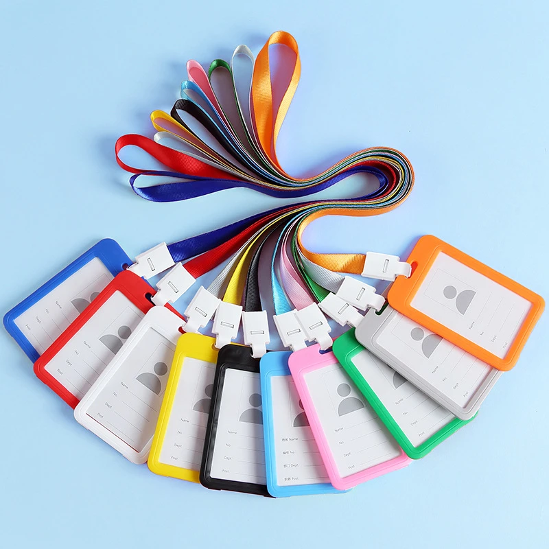 双面透明卡套工作证带挂绳工作牌挂套挂脖胸卡证件套挂牌员工