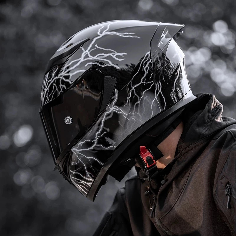 【送蓝牙】艾狮头盔男女电动摩托车双镜片全盔四季夏季女骑个性机车