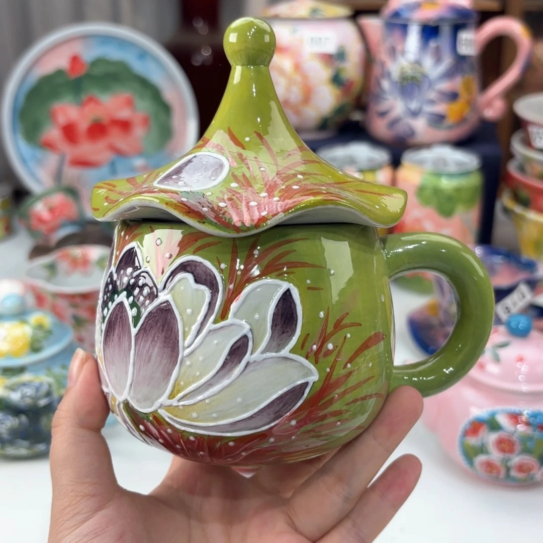 景德镇手绘高温釉下彩陶瓷茶具