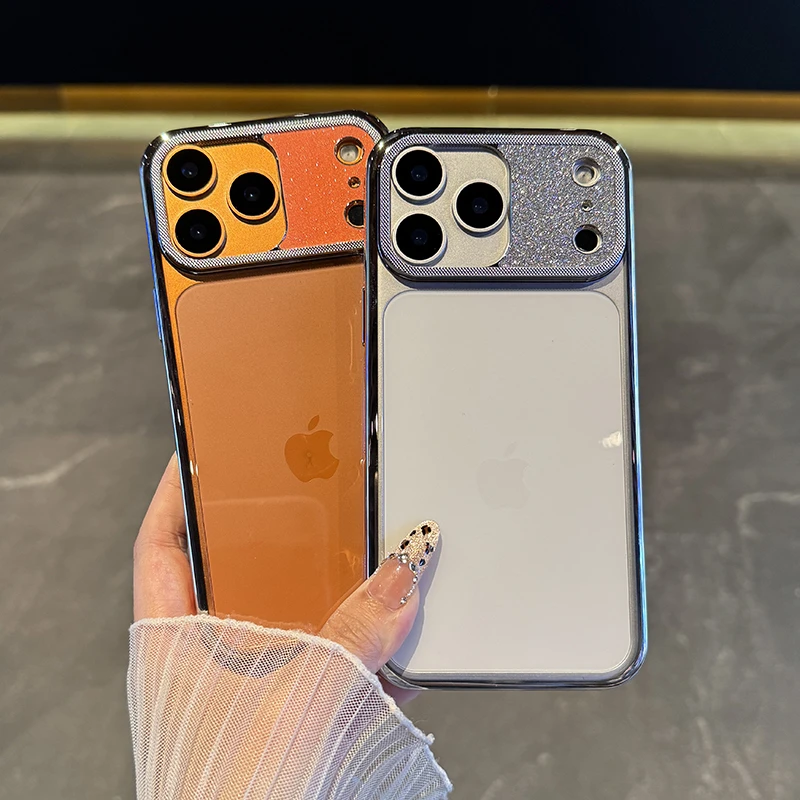 适用于苹果17promax手机壳闪粉边框iPhone17高透pro防摔氛围感硬