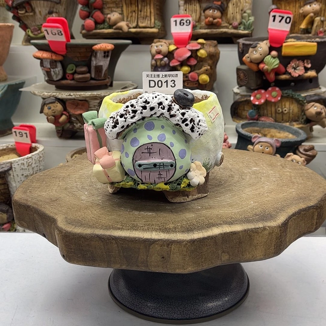 花盆013白狐花盆手捏