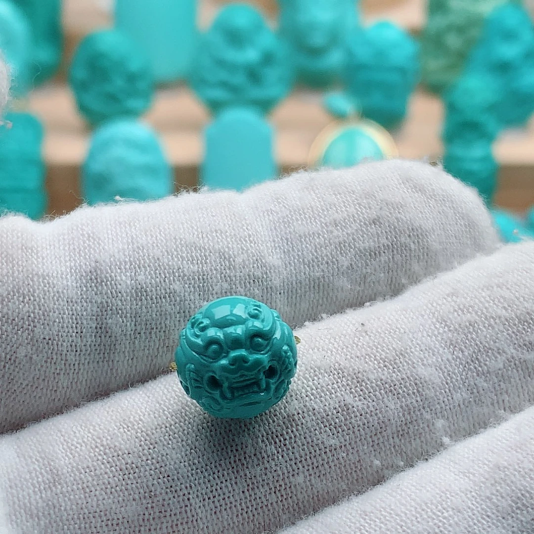 绿松石未镶嵌兽珠