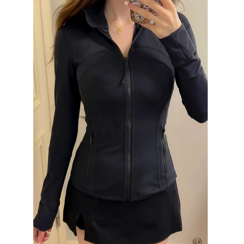 原厂孤品特价清！拍完则无！defina瑜伽服运动夹克外套磨毛立领C556