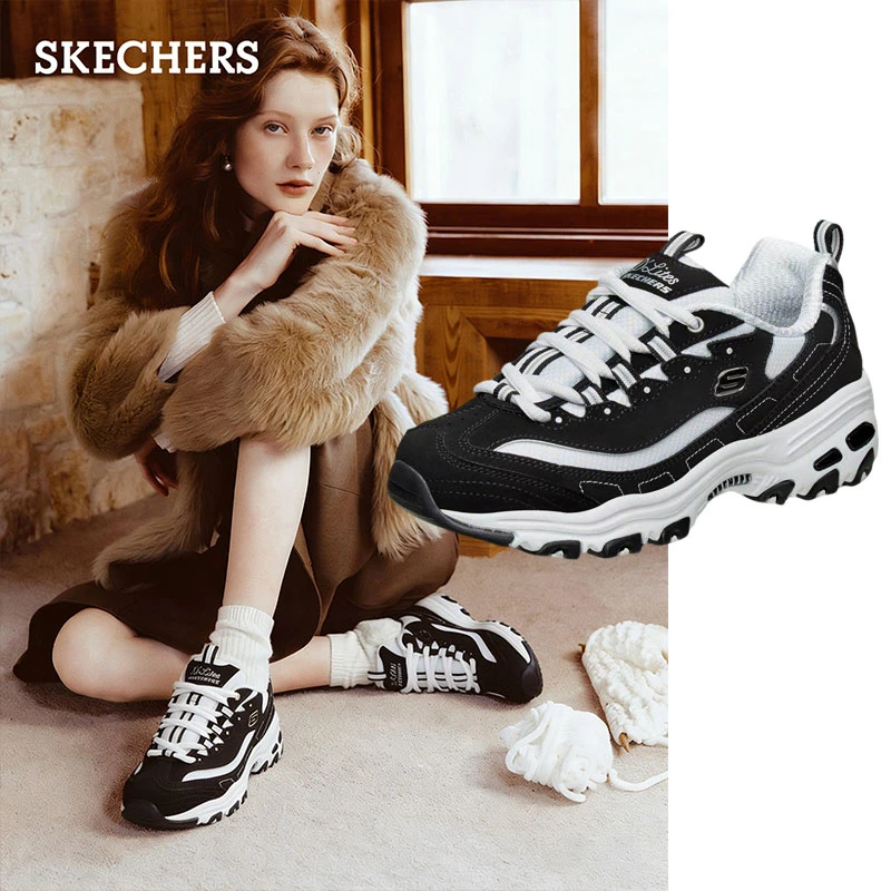 【国内现货】斯凯奇女鞋黑标限定专柜款老爹鞋四季经典熊猫鞋运动鞋