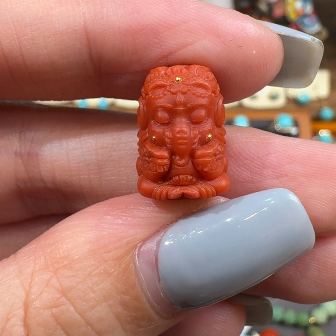 南红玛瑙未镶嵌珠宝半成品象神配饰