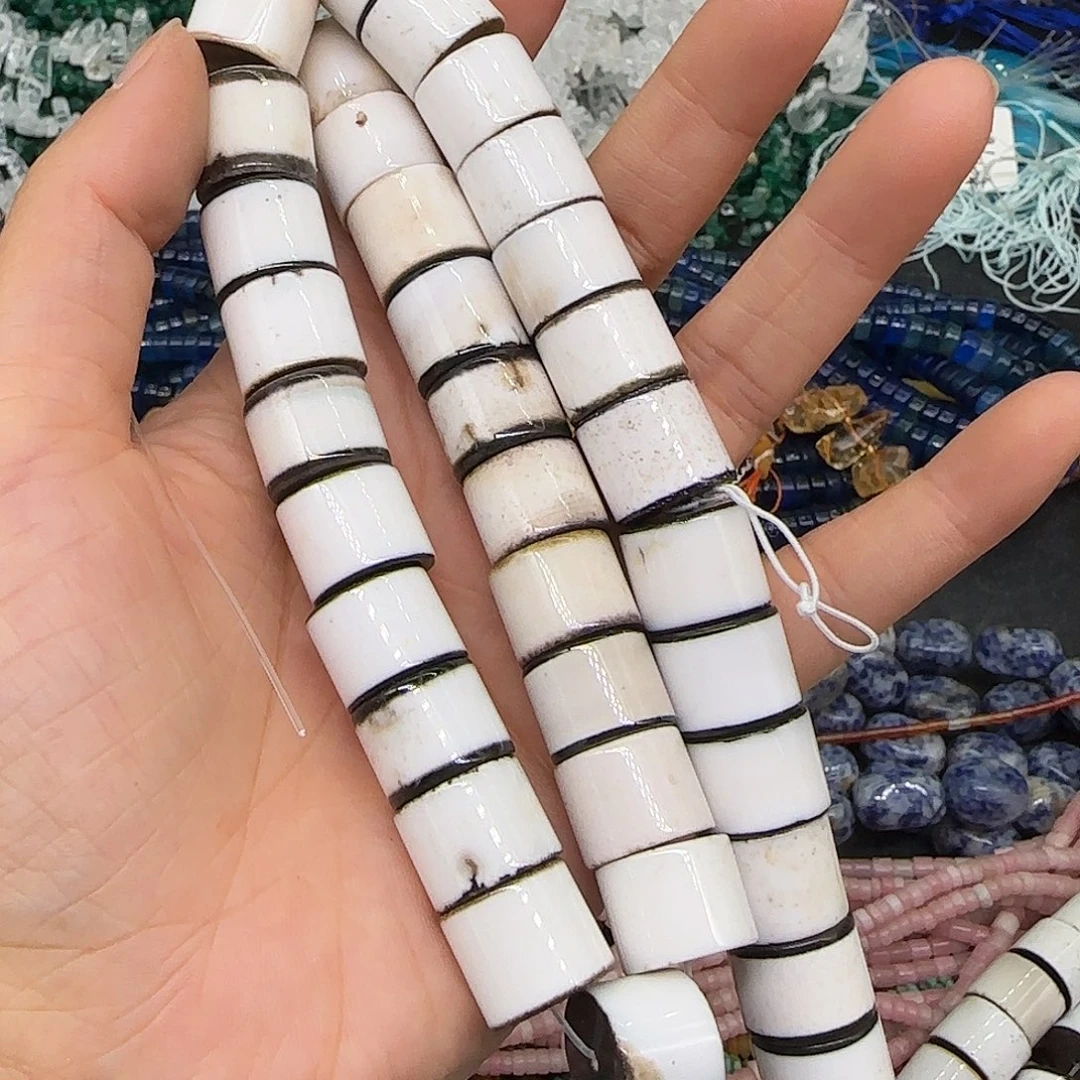 玛瑙/玉髓合金珠宝半成品西亚剁珠13mm一条