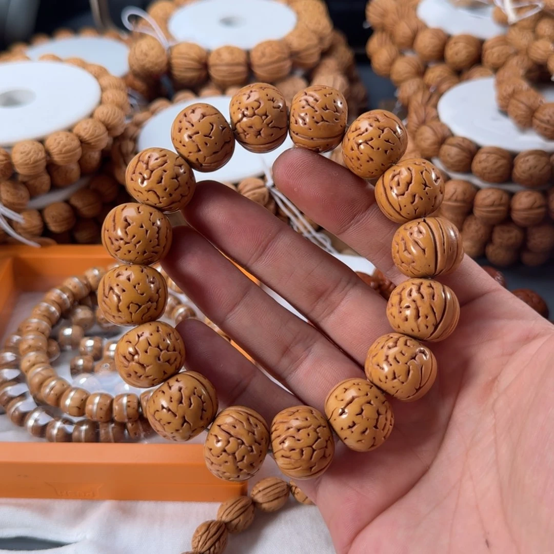 桃核手串19.5×16.8盘锦肌肉纹手工留纹