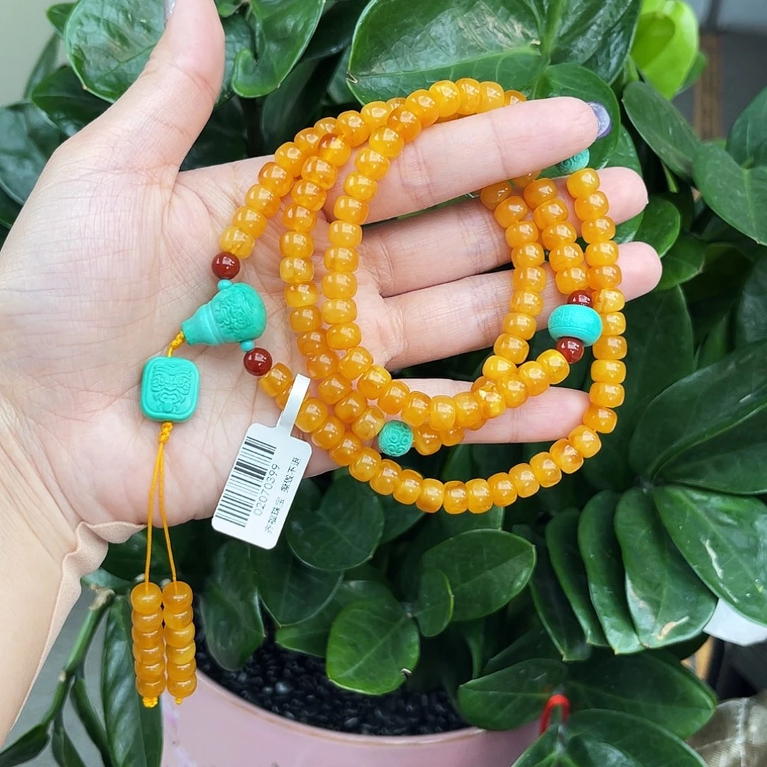 琥珀未镶嵌手链7m108花蜡