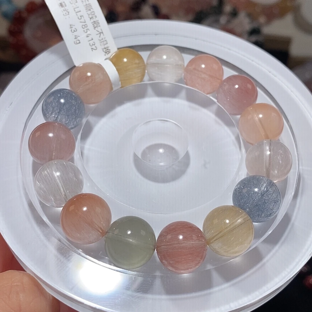 闪***电水晶手链未镶嵌F彩兔毛12.8