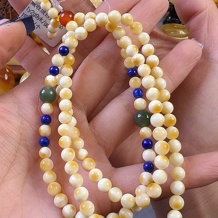 蜜蜡颈饰未镶嵌娃**8蜜蜡