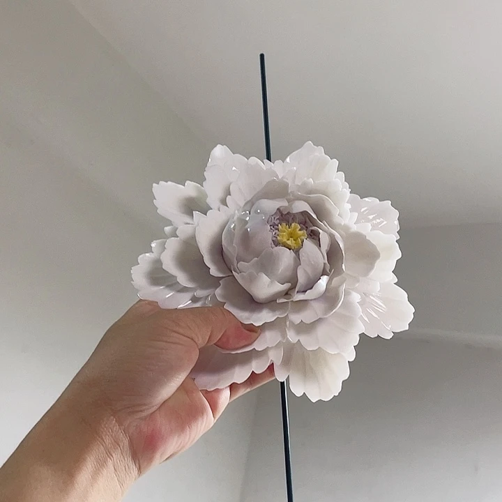 瓷片纯陶瓷手工捏花