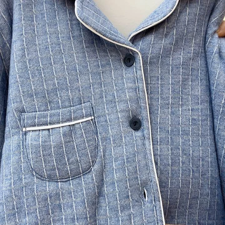 185三层棉家居蓝色