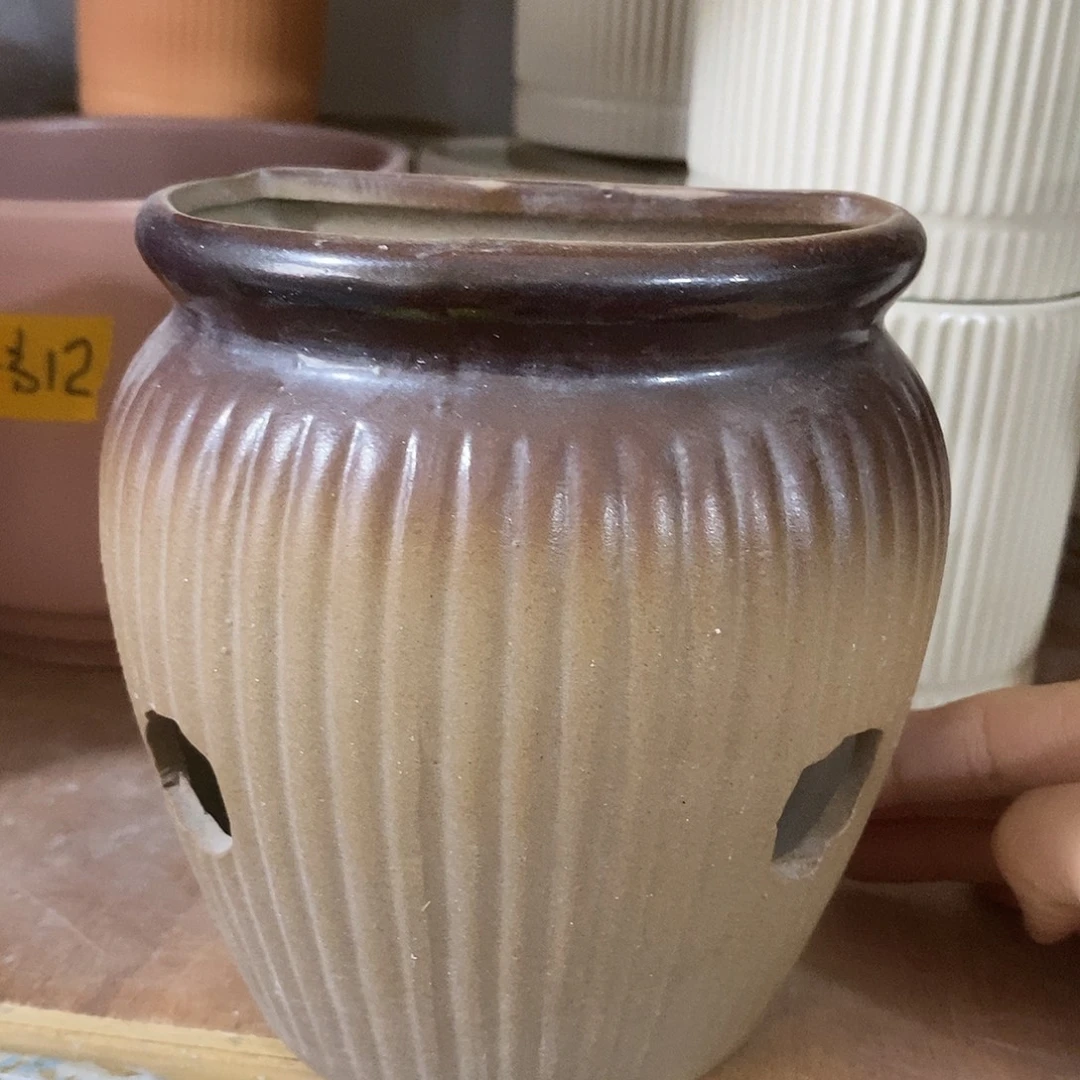 陶杯子陶盆有孔 瑕疵介意勿拍