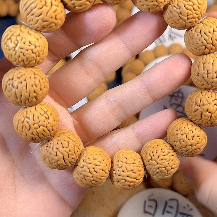 夏***️吊坠桃核21白月光桃核手串