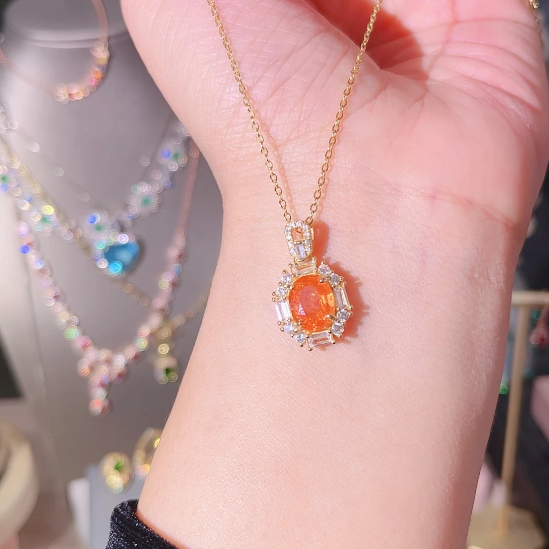 石榴石颈饰银S925镶嵌