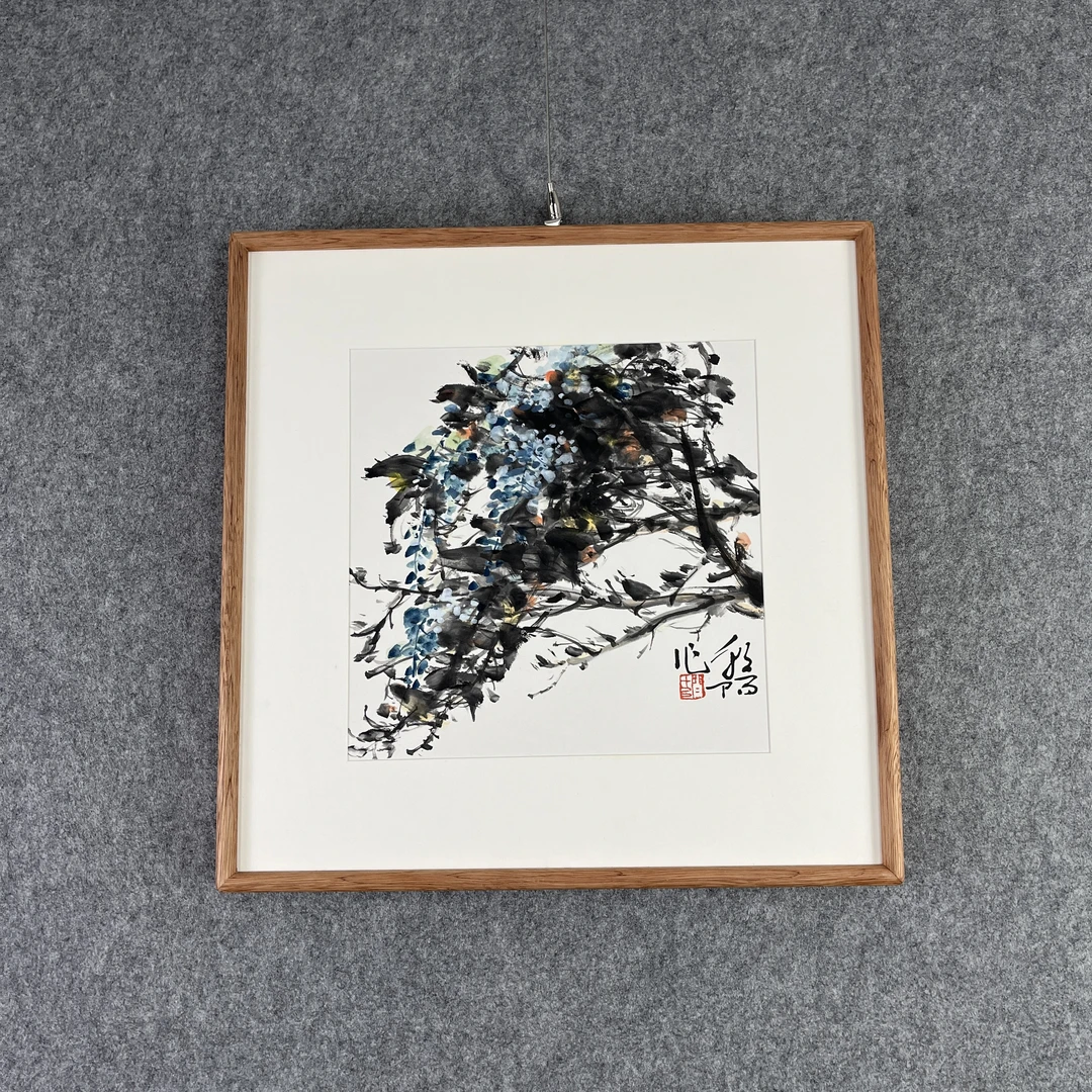 紫气东来-闫朝阳老师传统国画52*52cm-客厅卧室玄关茶室墙面国画