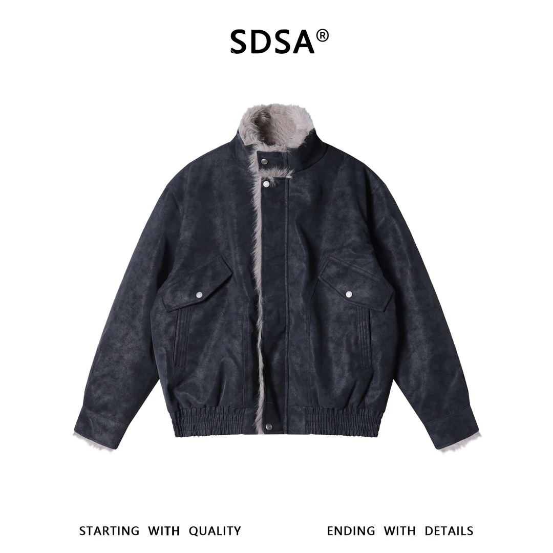 SDSA男士秋冬新款痞帅男装韩版座山雕立领夹克外套百搭舒适宽松