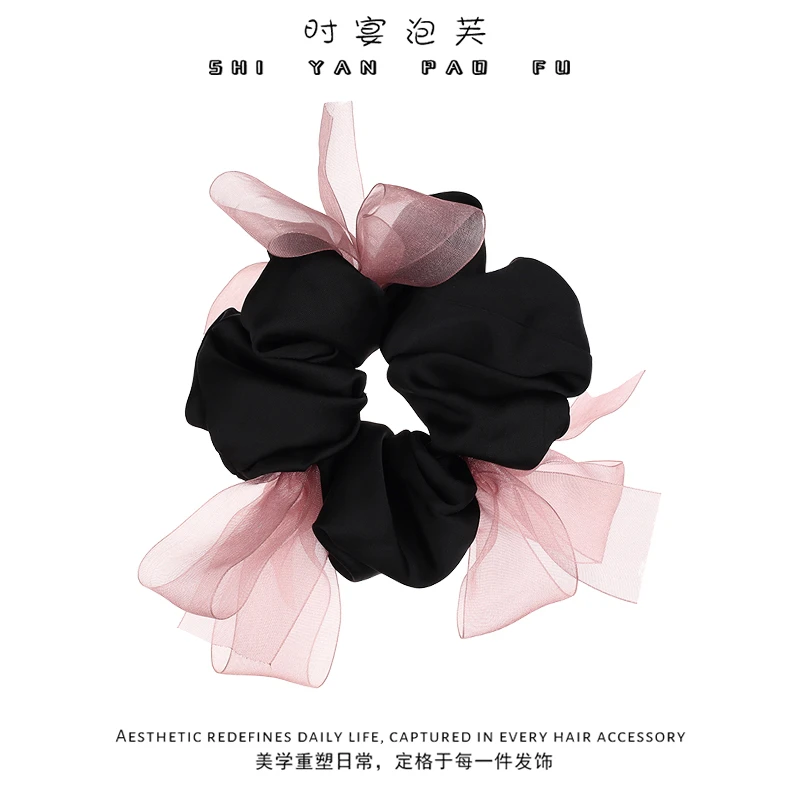 许妍同款发圈网红蝴蝶结韩系ins秋冬缎面大肠发圈后脑勺丸子头绳