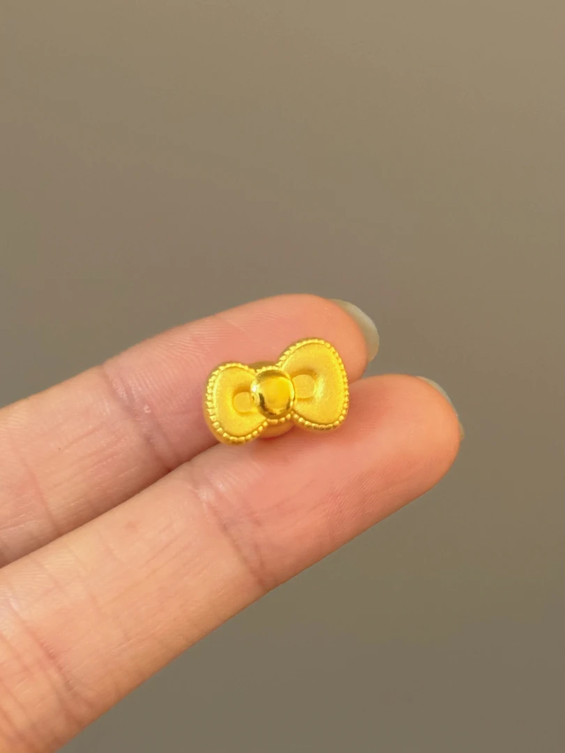 贝贝黄金 足金999 kt同款蝴蝶结 素金 转运珠 101