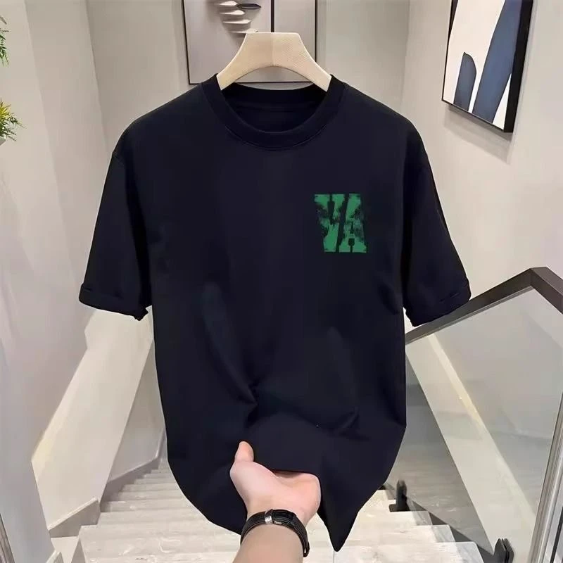 简约字母印花短袖t恤男女情侣装宽松潮流100纯棉高街美式上衣体恤