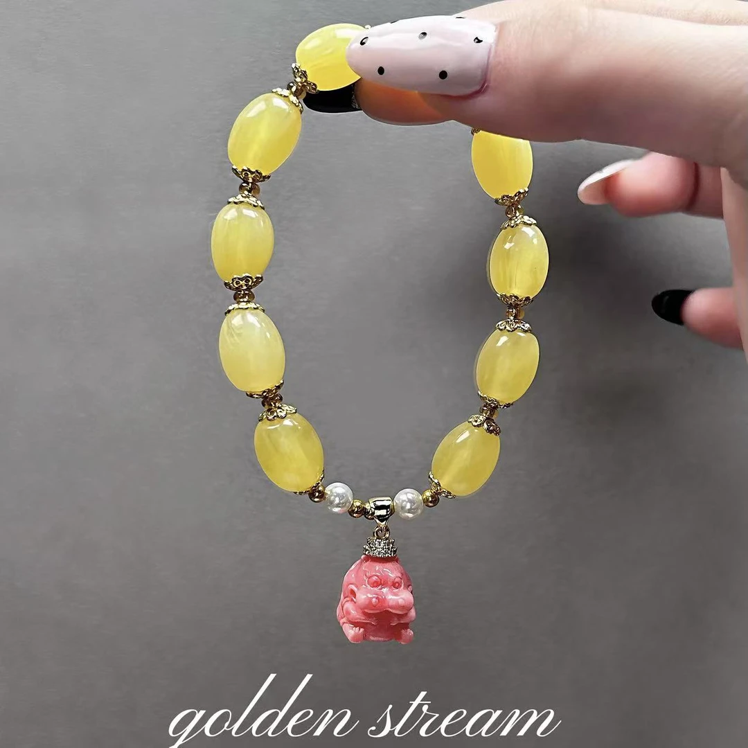 合金手链 H21串珠黄色时尚手串