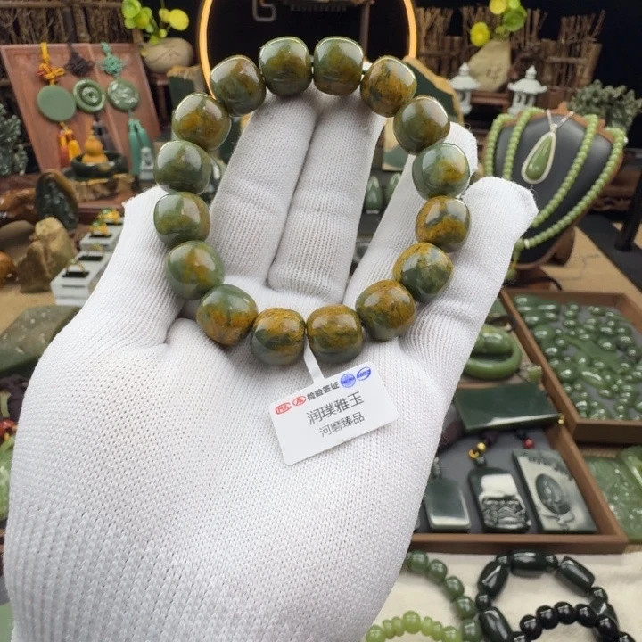 岫岩河磨玉（透闪石质玉）未镶嵌手串
