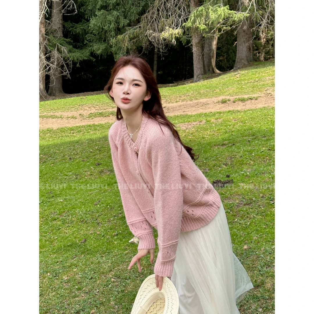 【LIUYI】羊毛混纺重工毛衣开衫外套58018