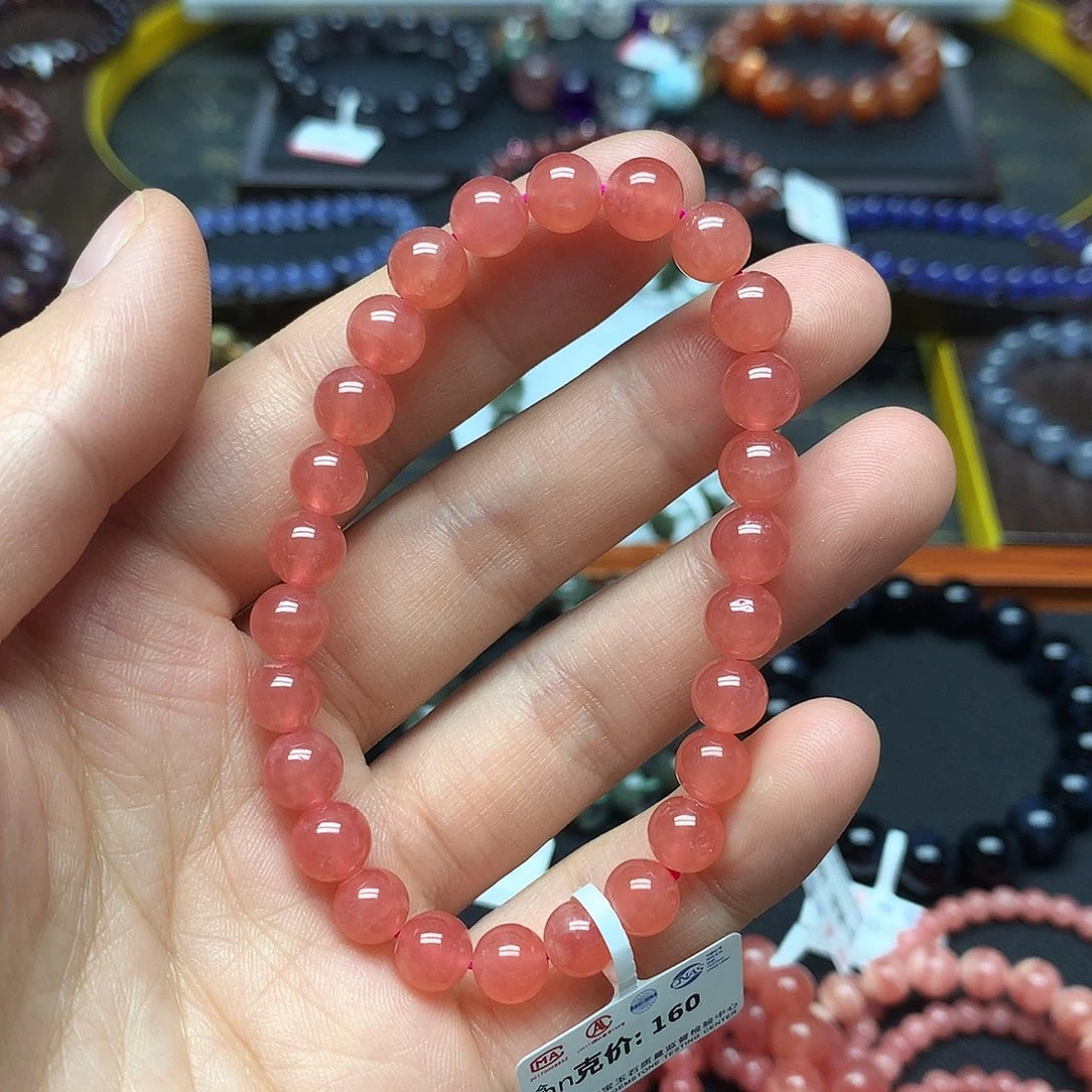 菱锰矿（红纹石）手链未镶嵌手链