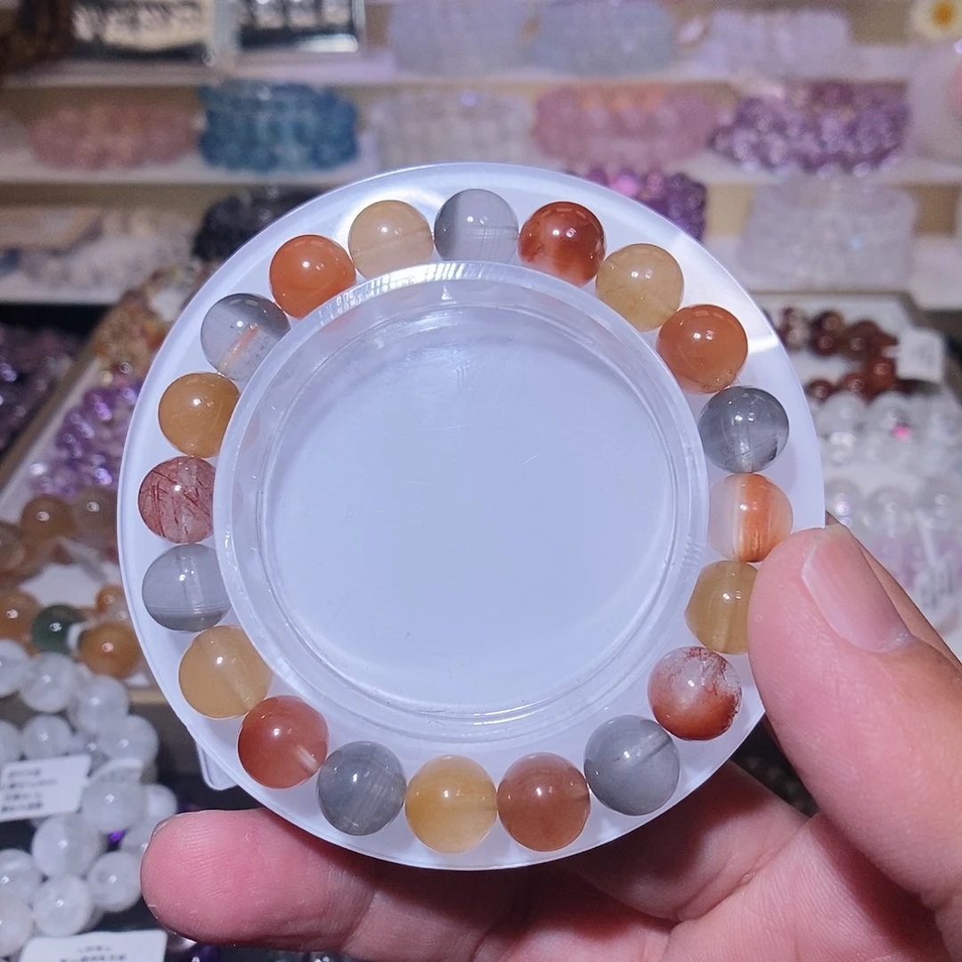 水晶未镶嵌手链彩兔毛9mm