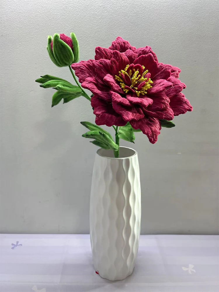 安绕特密扭扭棒编织仿真牡丹花束diy材料包手工编织永生花毛条