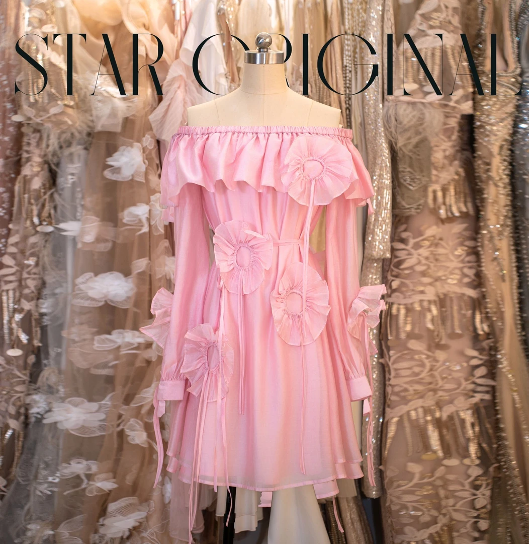 【星姐推荐】星原创高级定制【云裳羽衣】设计师夏季轻奢名媛连衣裙