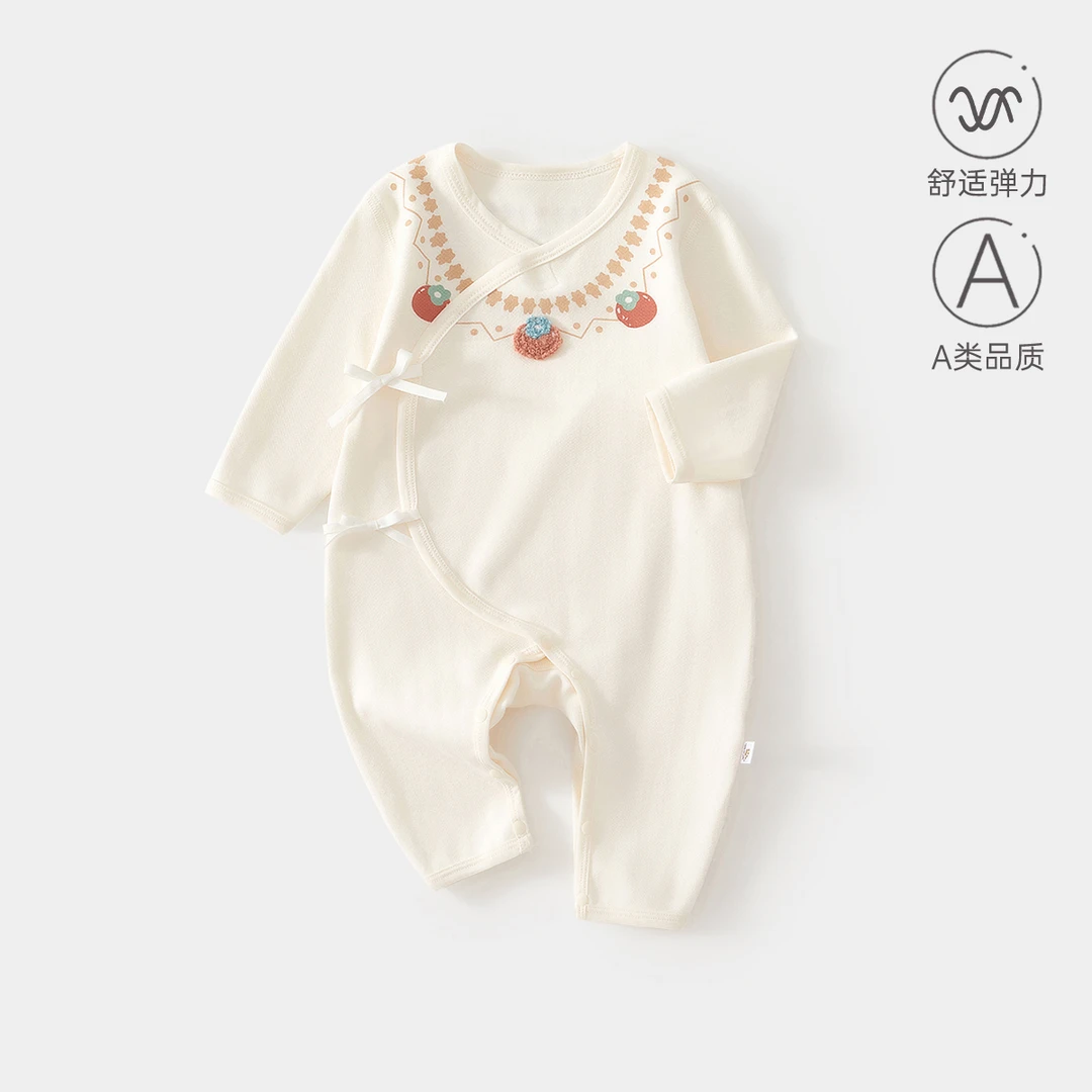 婴儿四季款蝴蝶衣0-3月宝宝爬服舒绒a类连体衣公主外出新生儿哈衣