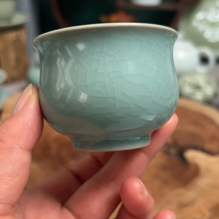 杯仿古釉手工玉兰杯一级