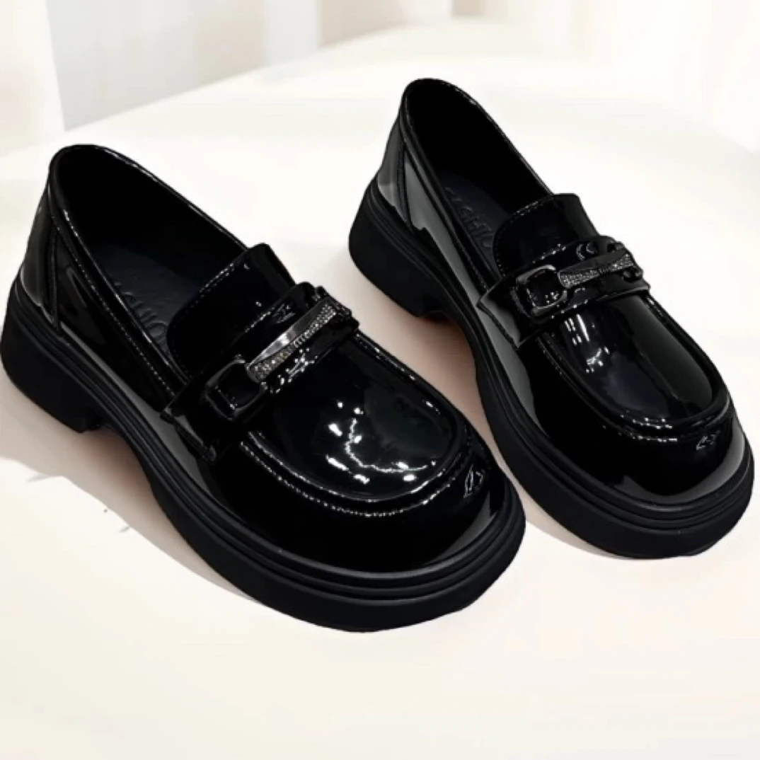 【海岛简爱】乐福鞋粗跟英伦风厚底百搭通勤单鞋5568