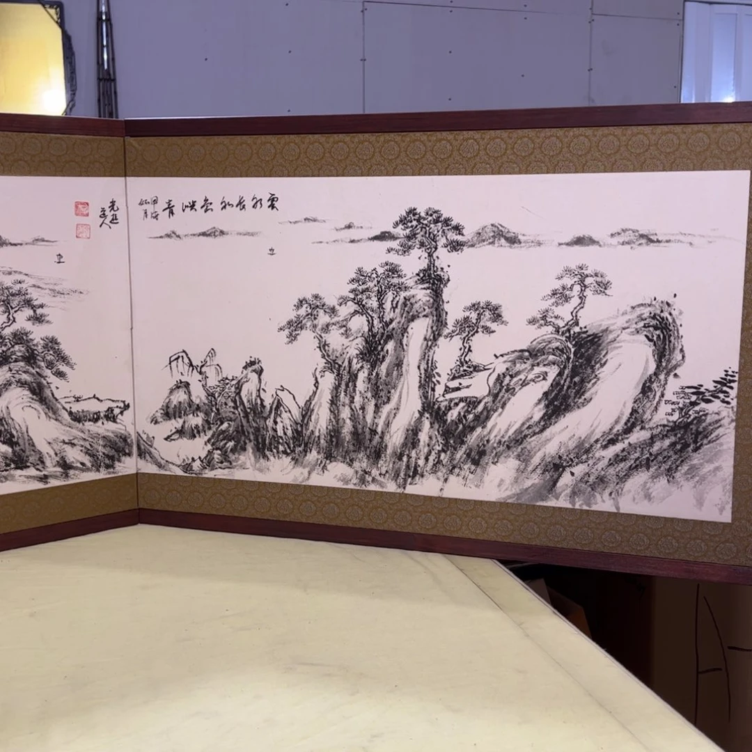 绘画不*屏风框画茶空间设计