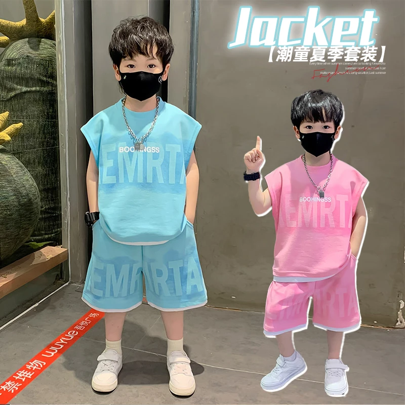 男童韩版夏装套装2025新款背心无袖衣服儿童爆款短裤夏季两件套潮