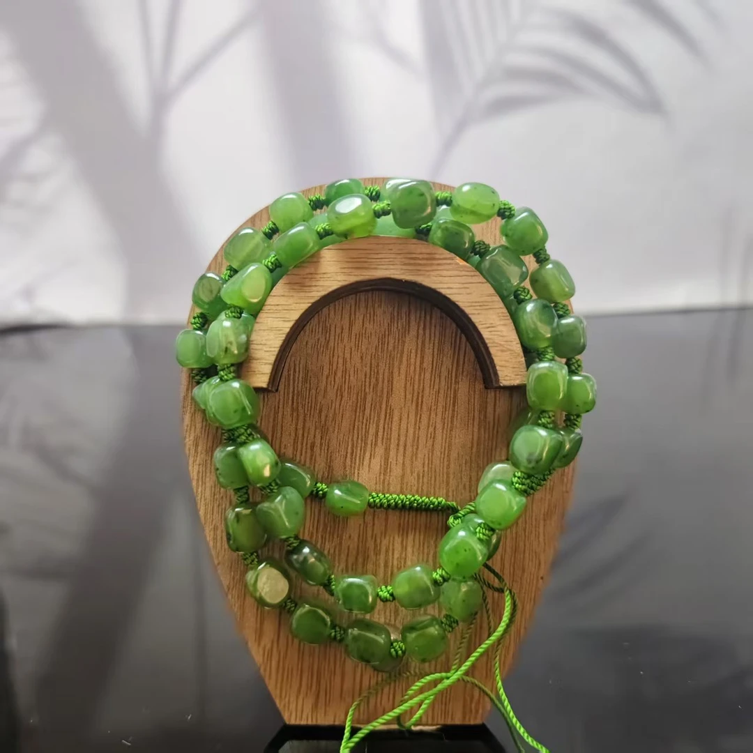 Q和田玉碧玉随形吊坠链0209