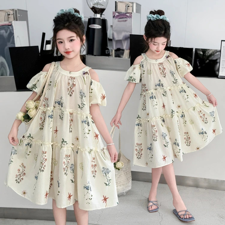 女童连衣裙夏季薄款洋气儿童裙子女装棉布裙新款小女孩小学生裙