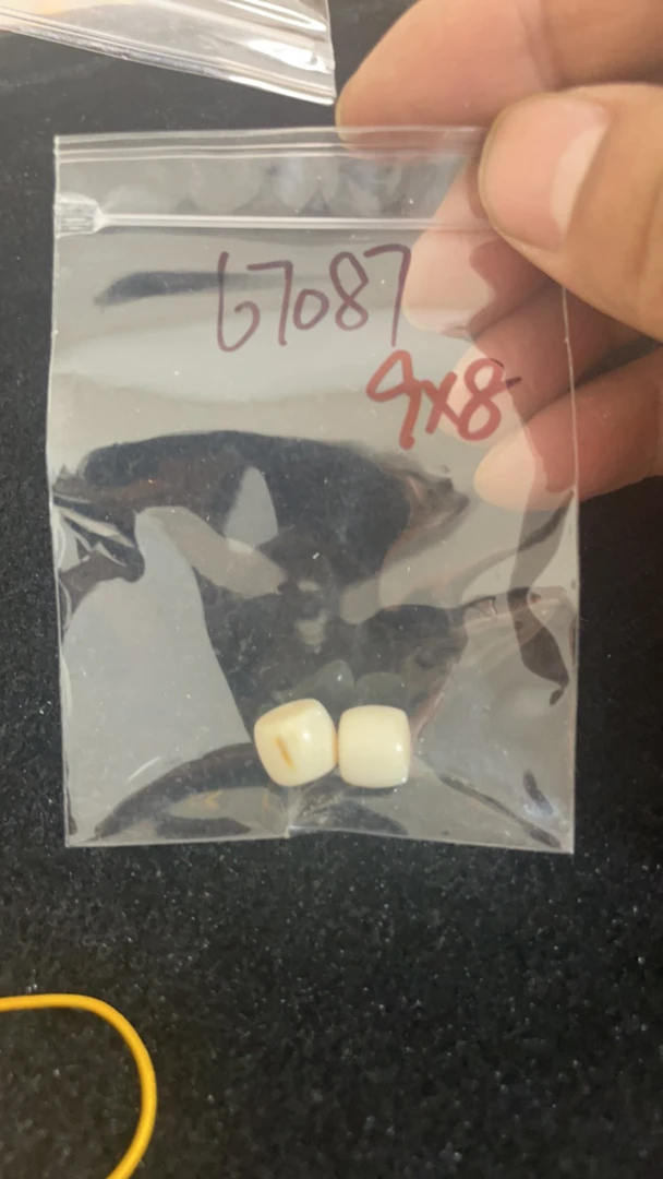 67087的天然猛犸牙对珠配饰