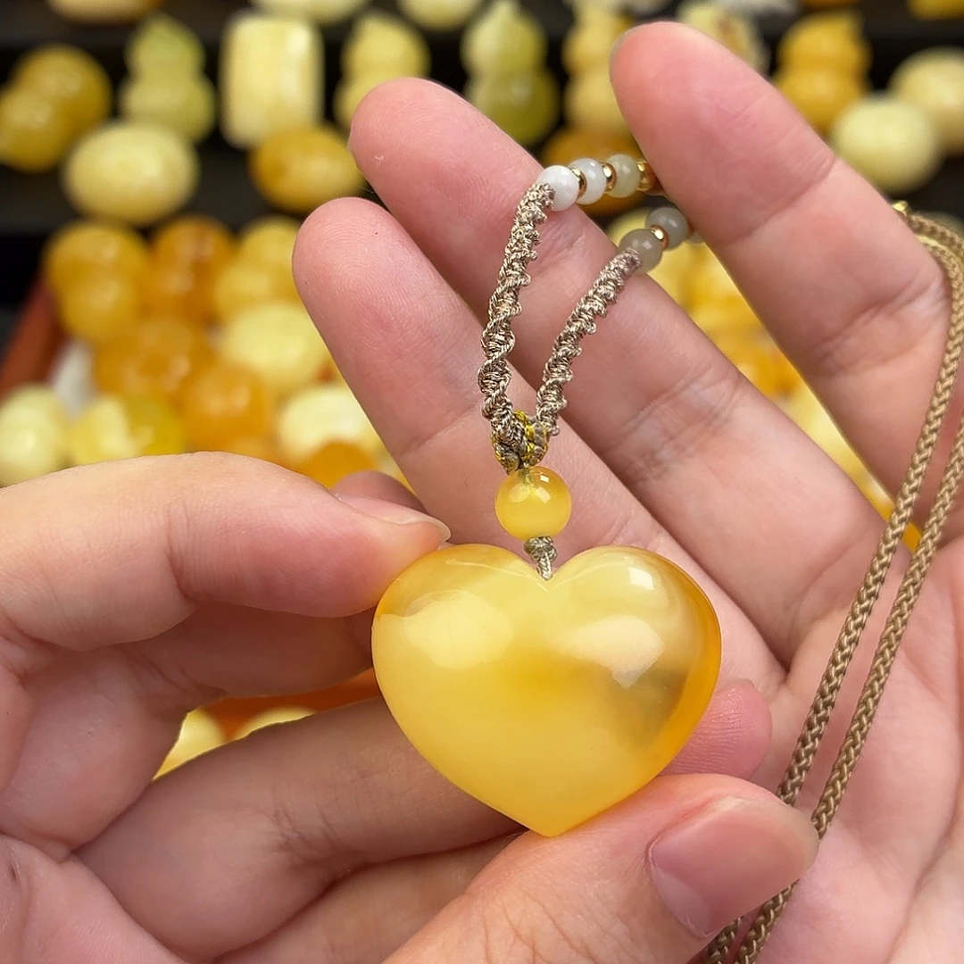 蜜蜡未镶嵌毛衣链蜜蜡