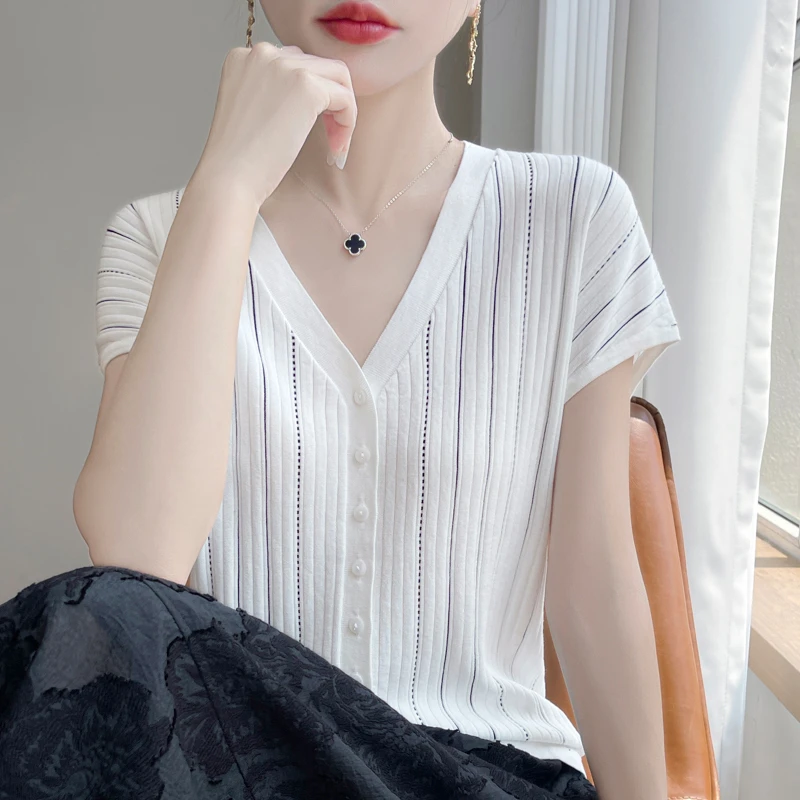 品牌2025新款飞飞袖毛针织衫夏季清爽透气开衫韩版女气质百搭上衣