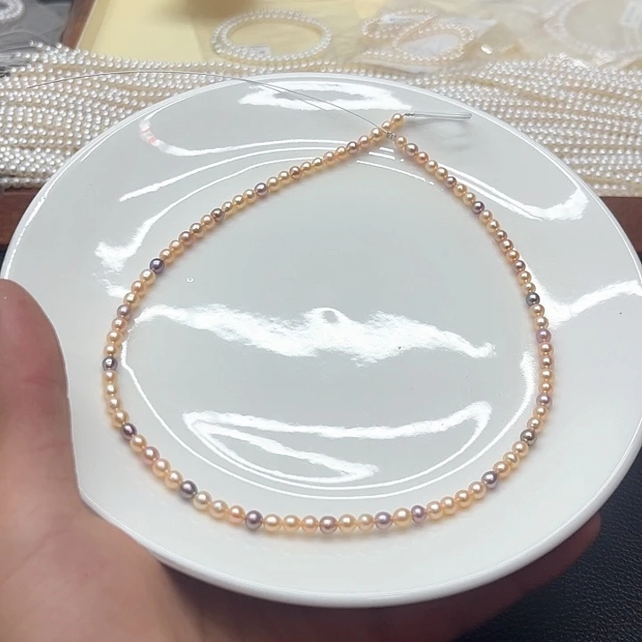 银S925镶嵌淡水珍珠天然珍珠项链4