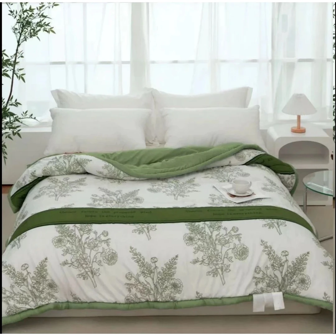 新疆包邮-轻奢印花夏凉被亲肤透气可机洗冰感空调被