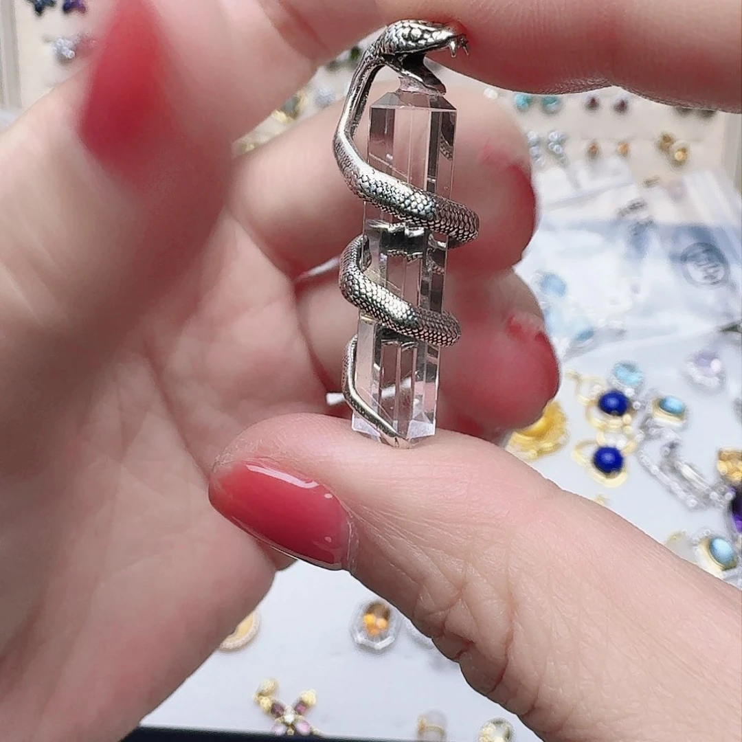 水晶吊坠(不含链)银S925镶嵌